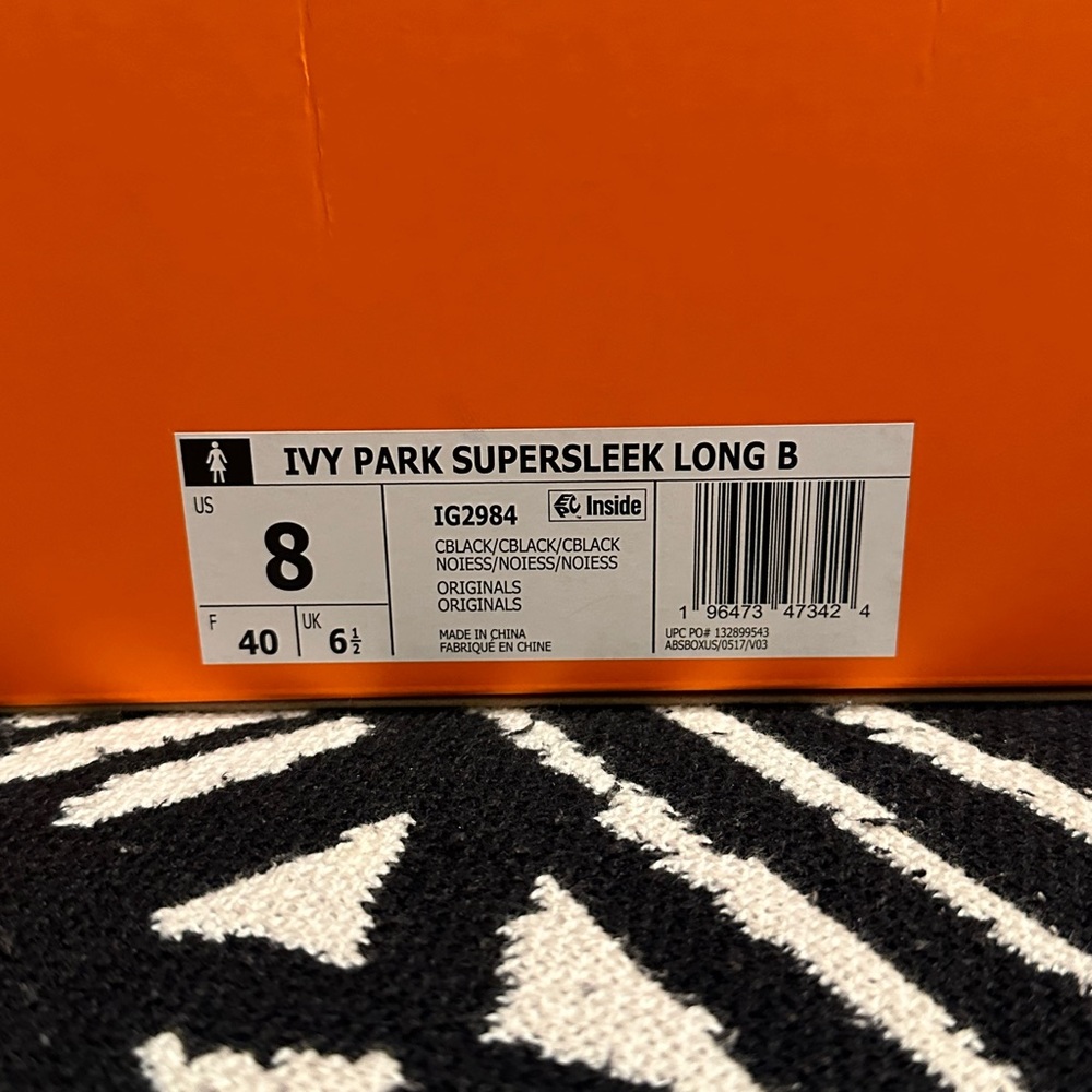 IVY PARK NOIR SUPERSLEEK LONG BOOTS WOMEN’S SIZE 8